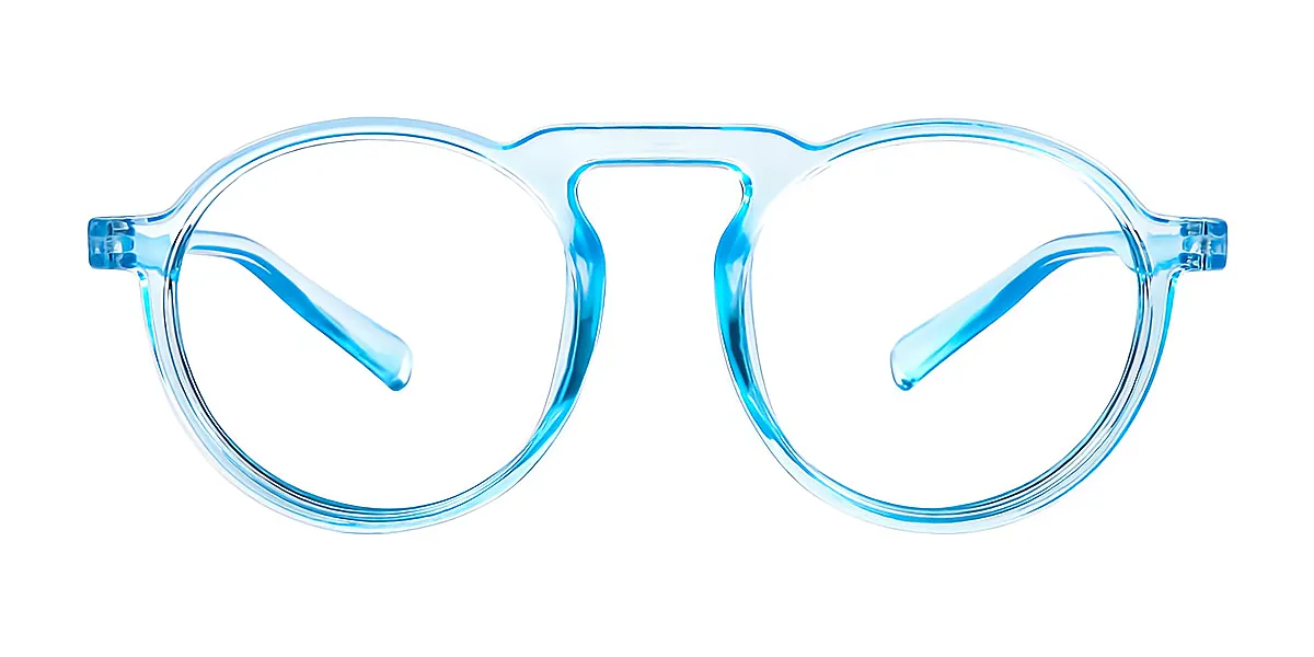 Blue Round Modish Plastic Eyeglasses