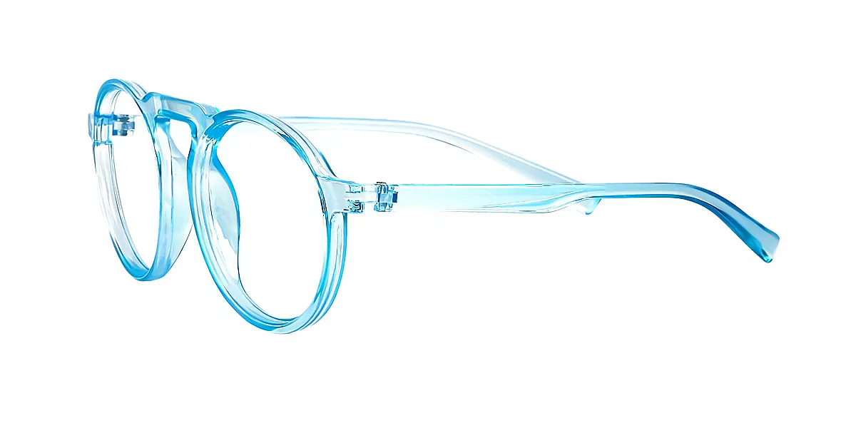 Blue Round Modish Plastic Eyeglasses