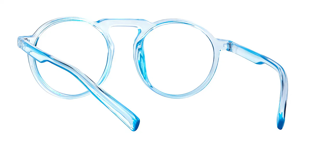 Blue Round Modish Plastic Eyeglasses