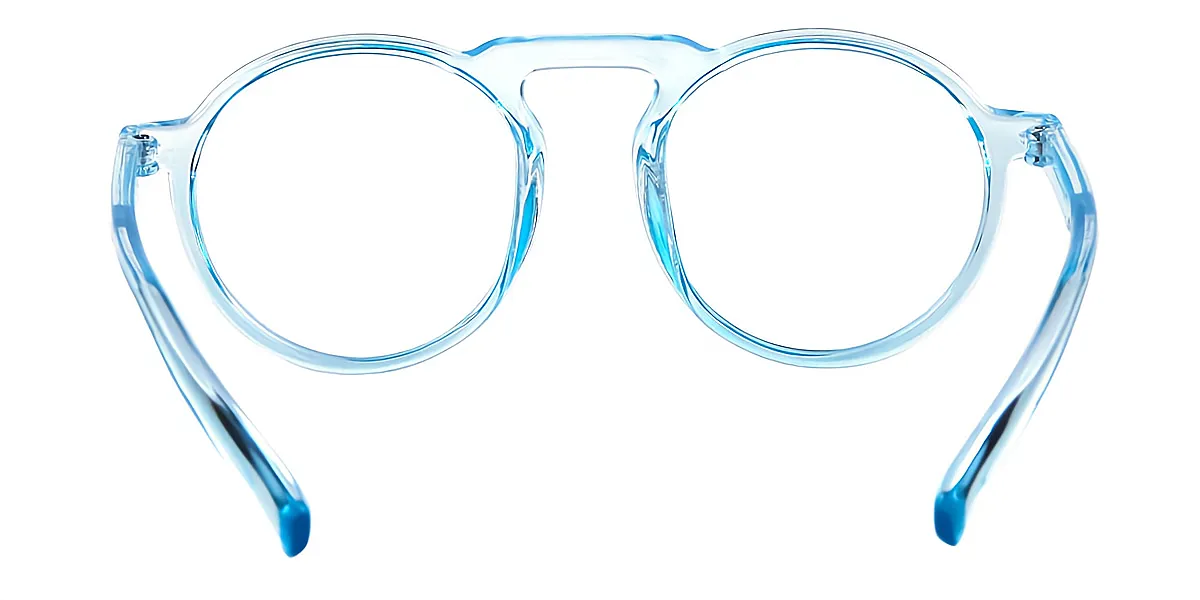 Blue Round Modish Plastic Eyeglasses