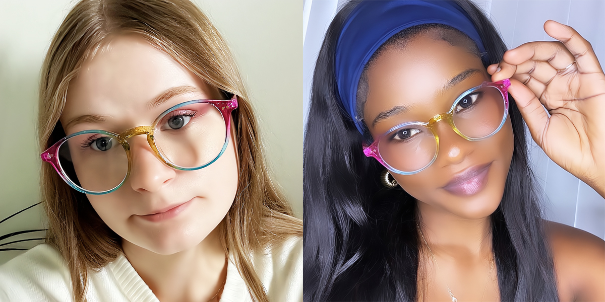 LEMON #1034 Multicolor Oval Modish TR90 Eyeglasses | Muukal.com