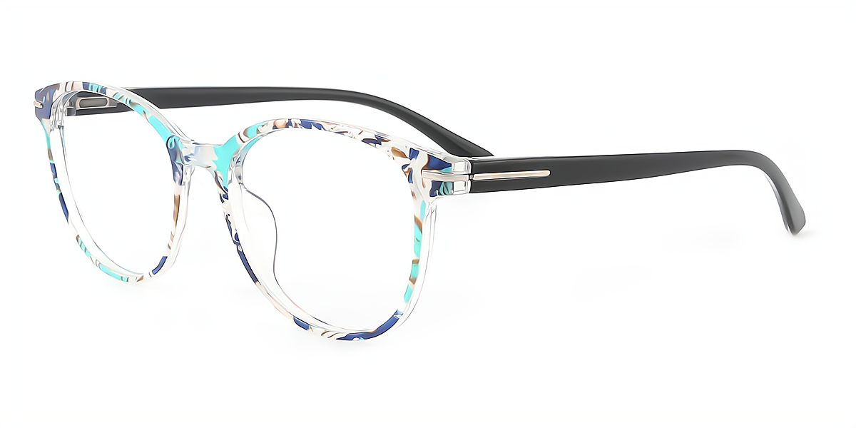 Green Floral Oval Classic TR90 Eyeglasses