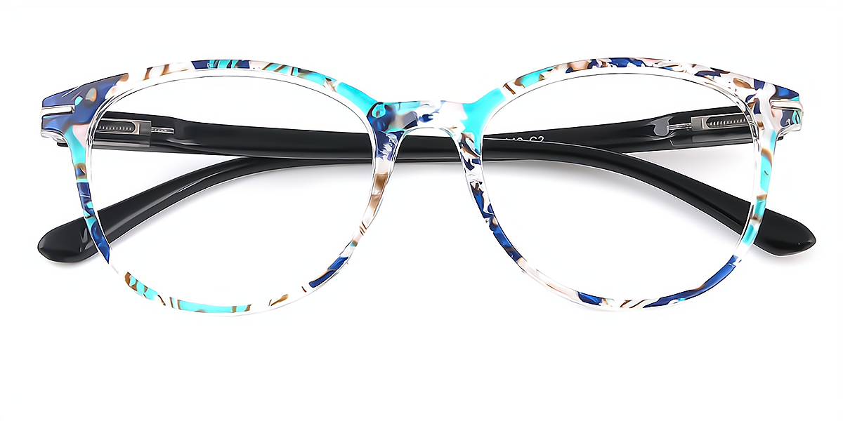 Green Floral Oval Classic TR90 Eyeglasses