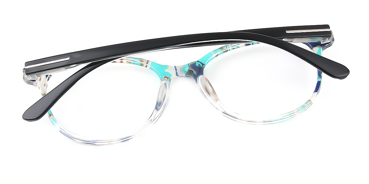 Green Floral Oval Classic TR90 Eyeglasses