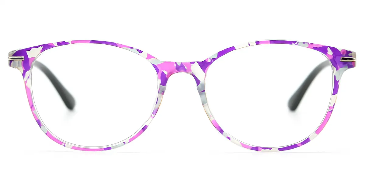 Purple Floral Oval Classic TR90 Eyeglasses