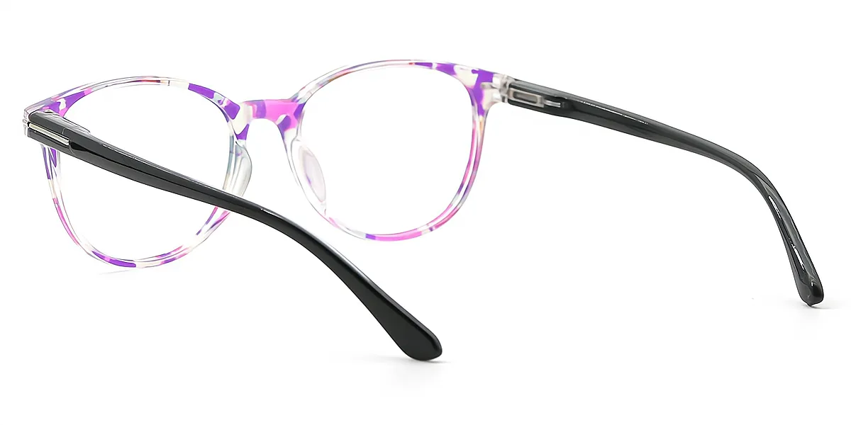 Purple Floral Oval Classic TR90 Eyeglasses