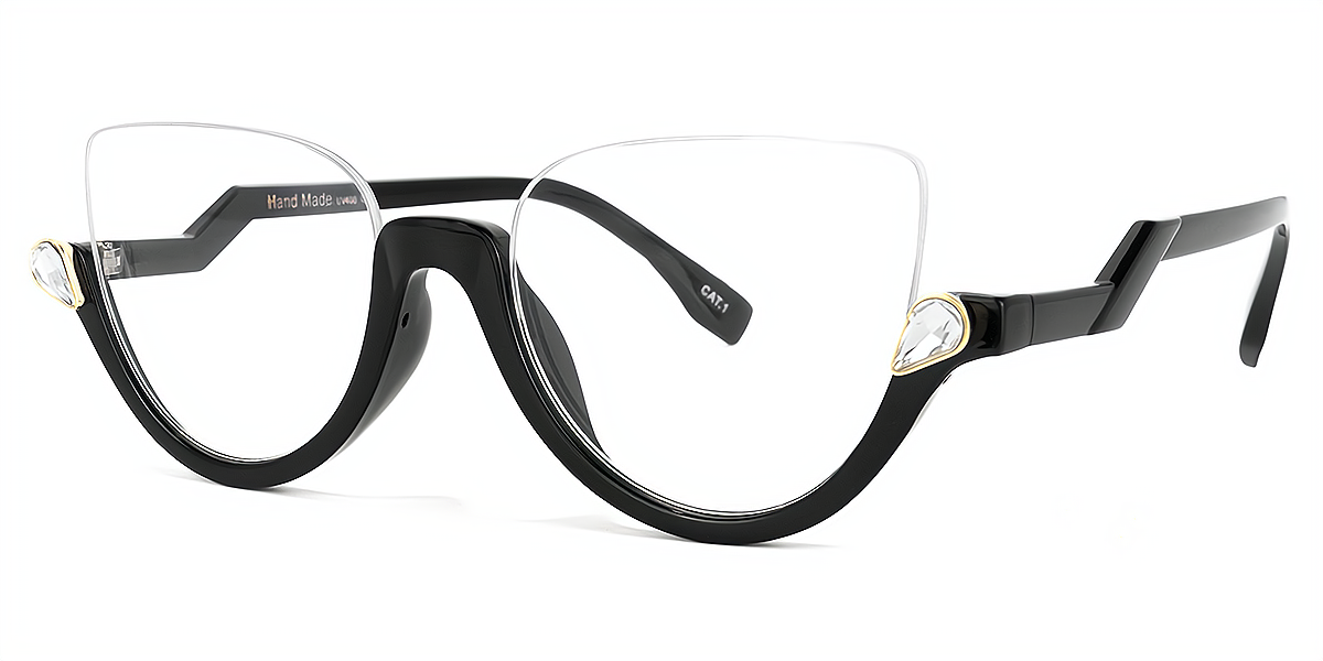 Black Cat Eye Modish TR90 Eyeglasses