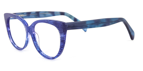 Cateye Unique Full-rim Acetate Medium Glasses for female