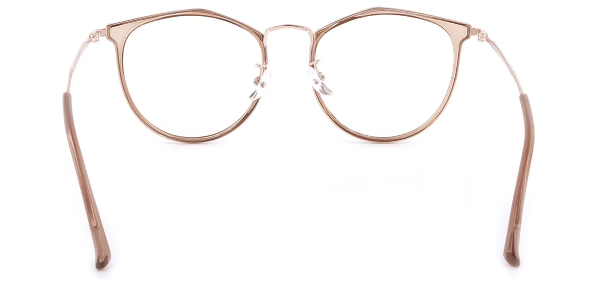 Brown Geometric Exquisite Metal Eyeglasses