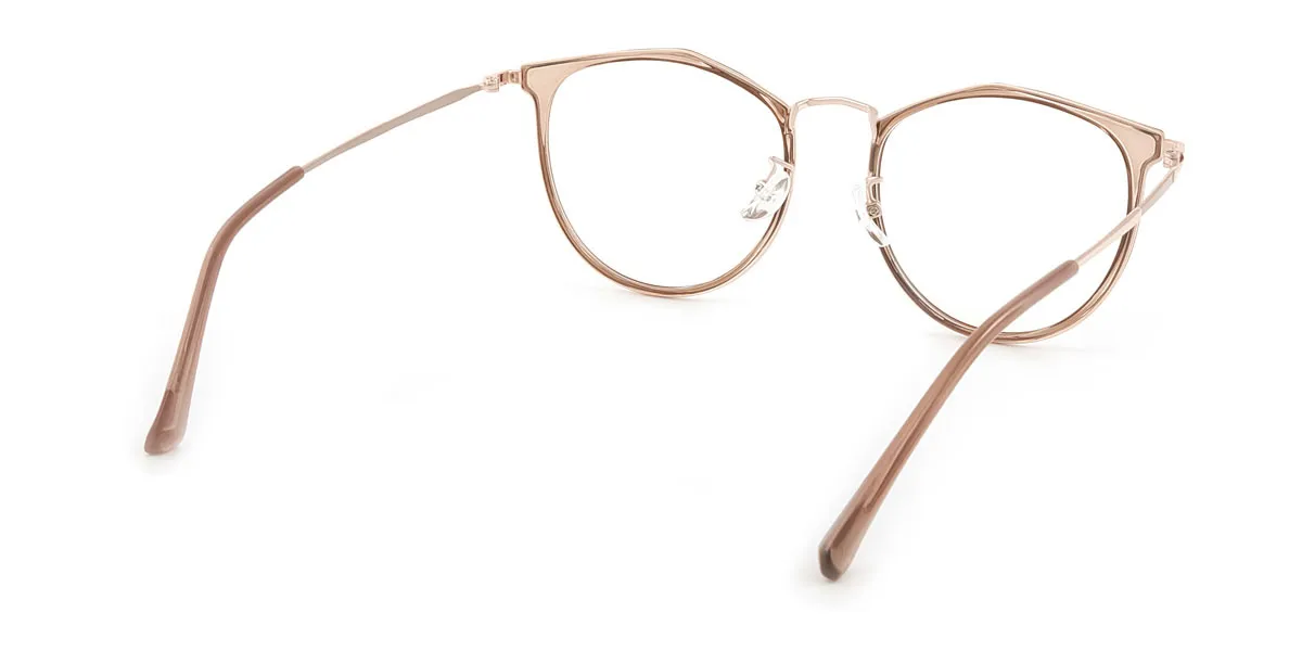 Brown Geometric Exquisite Metal Eyeglasses