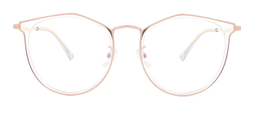 Geometric Unique Full-rim Metal Large Glasses for female