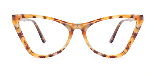 Yellow Cateye Unique Full-rim Acetate Large Glasses