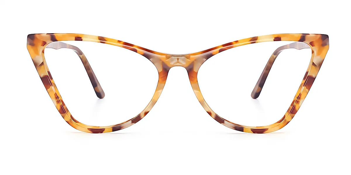 Yellow Tortoise Cat Eye Modish Acetate Eyeglasses