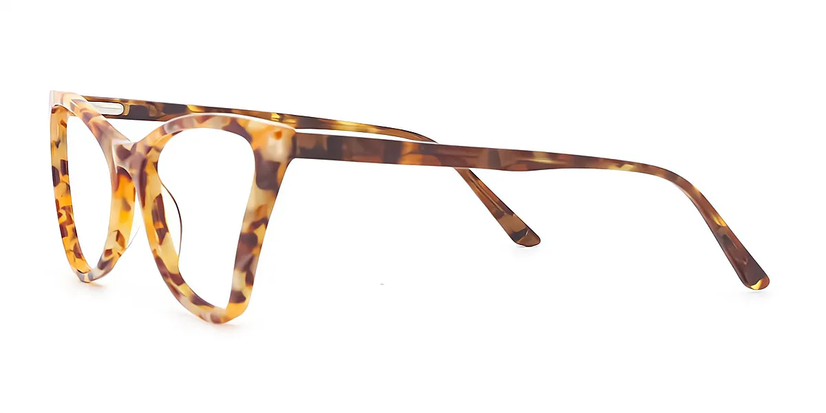 Yellow Tortoise Cat Eye Modish Acetate Eyeglasses