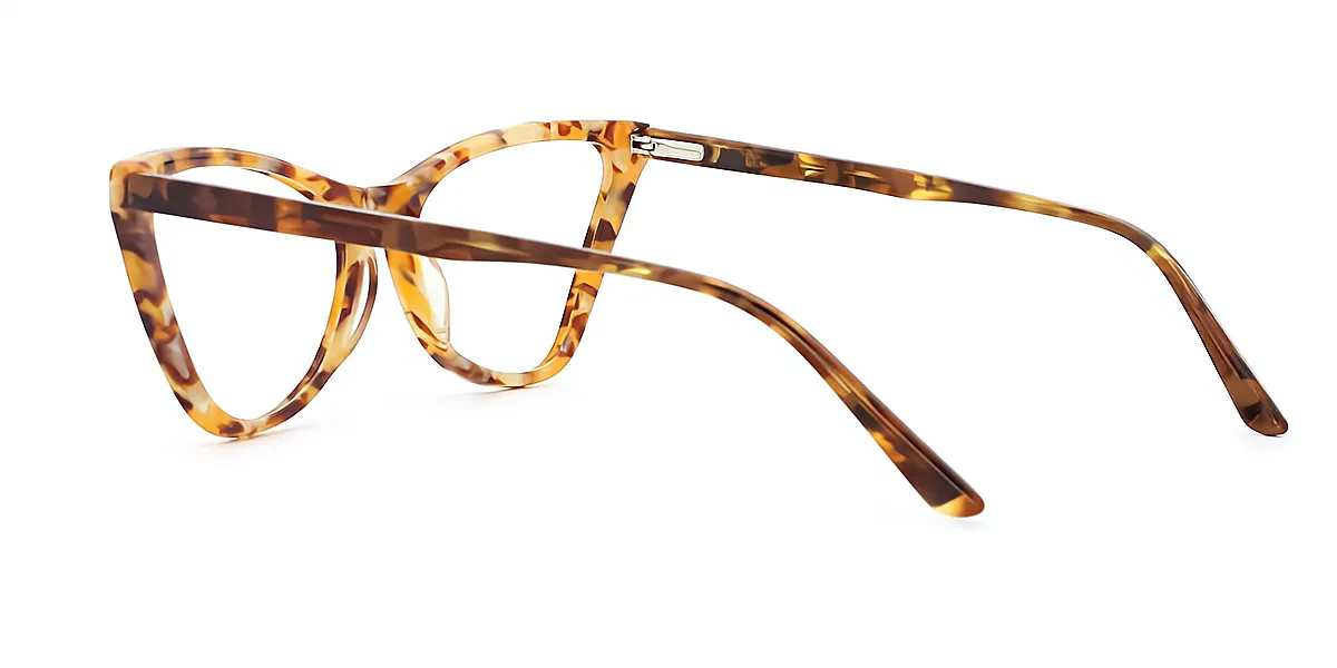 Yellow Tortoise Cat Eye Modish Acetate Eyeglasses