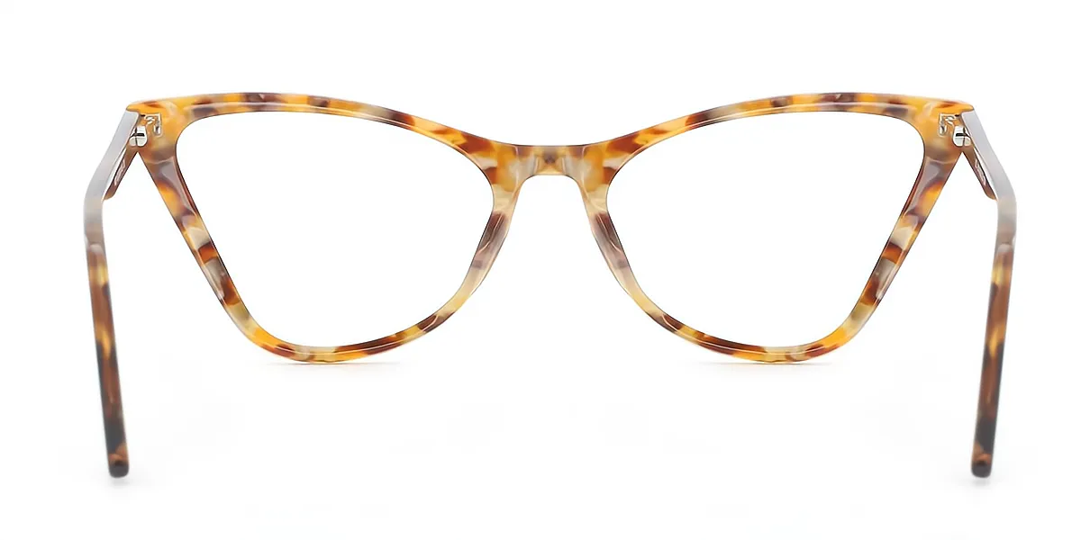Yellow Tortoise Cat Eye Modish Acetate Eyeglasses