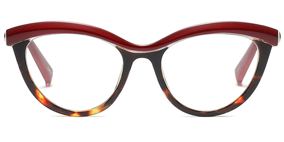 Red Cat Eye Plastic Eyeglasses