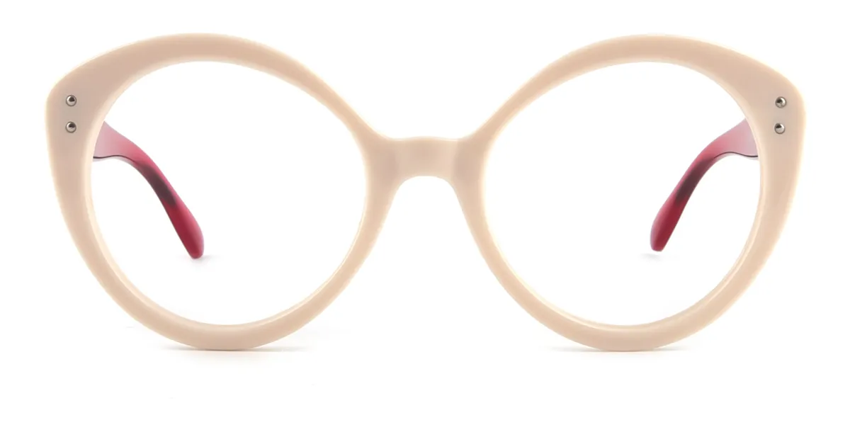 Pink Cat Eye Unique Plastic Eyeglasses