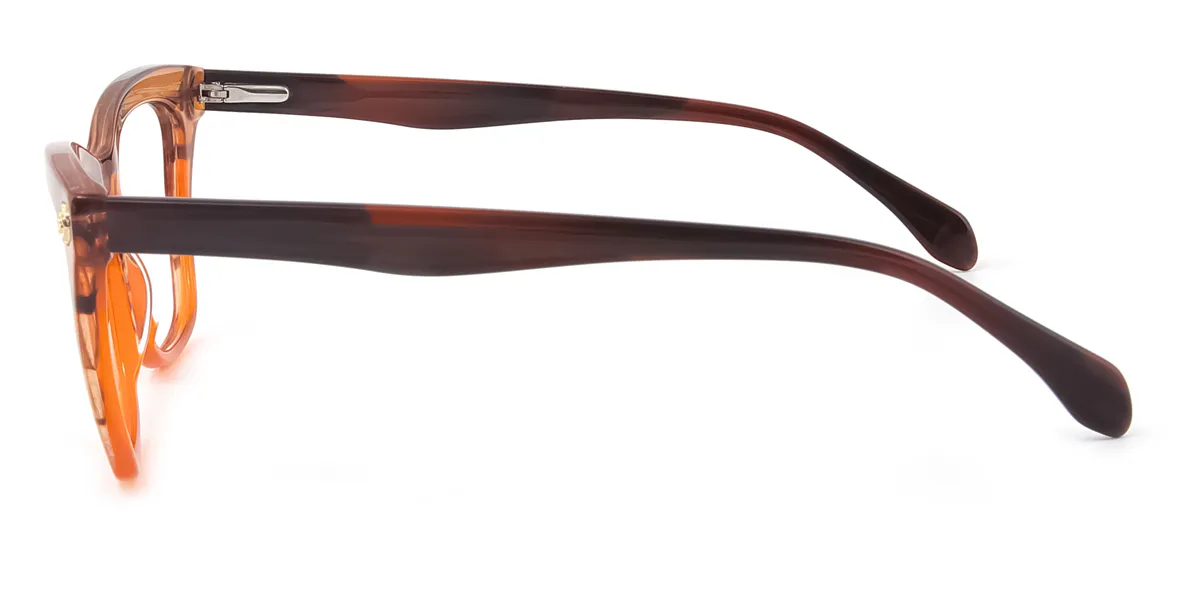 Orange Rectangle Horn Acetate Eyeglasses