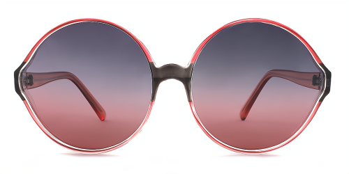 Green Round Unique Full-rim Plastic Large Sunglasses