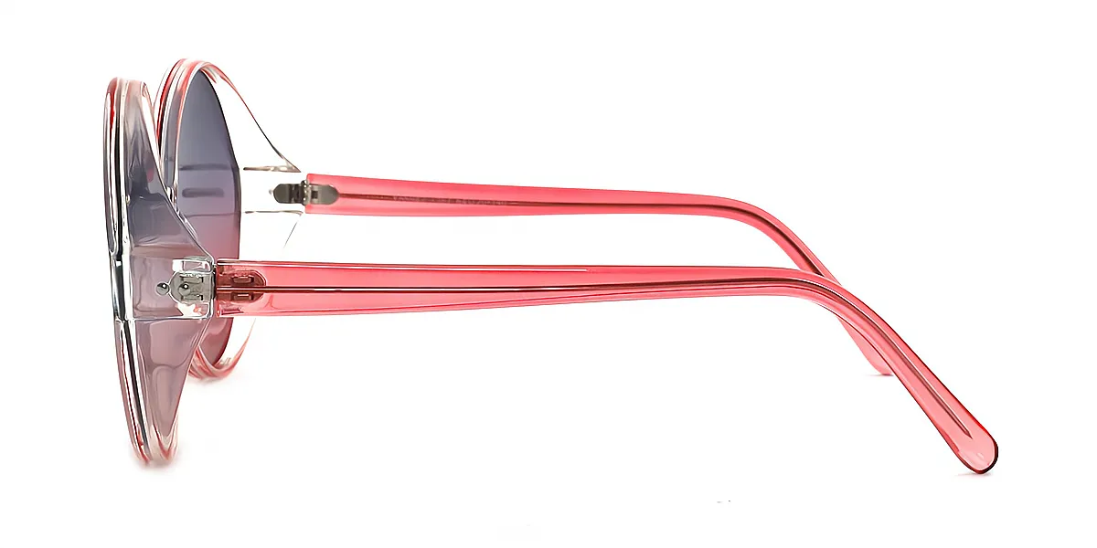 Red Round Modish Plastic Eyeglasses