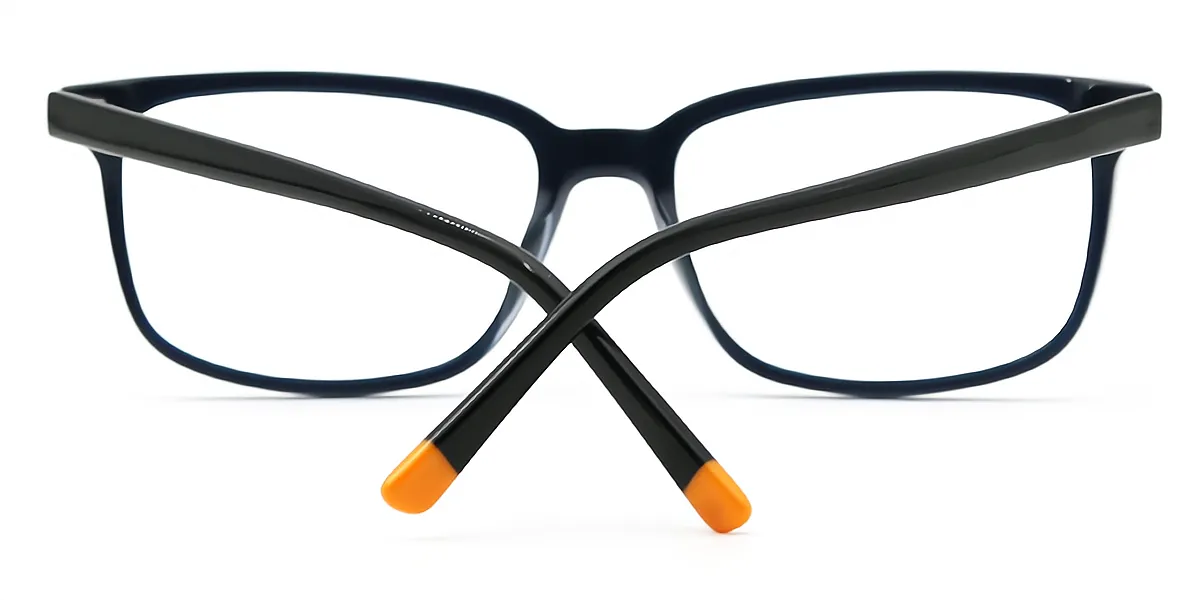 Blue Rectangle Horn Acetate Eyeglasses