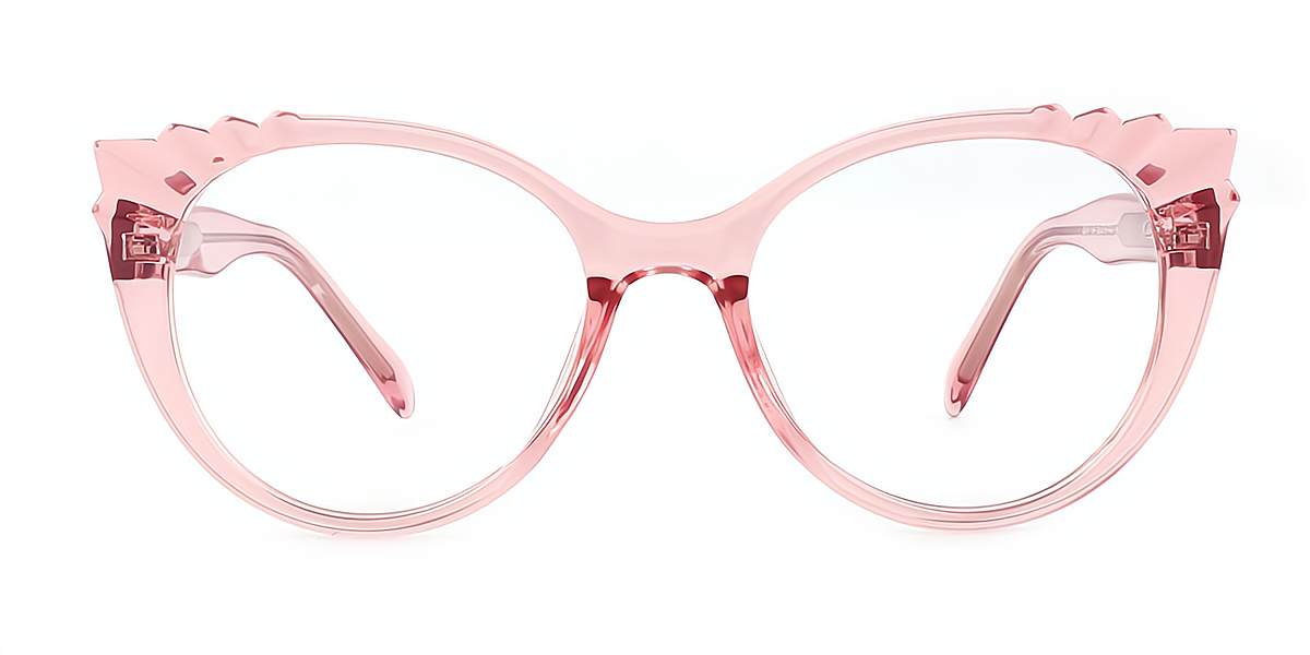 Pink Cat Eye Horn Unique TR90 Eyeglasses