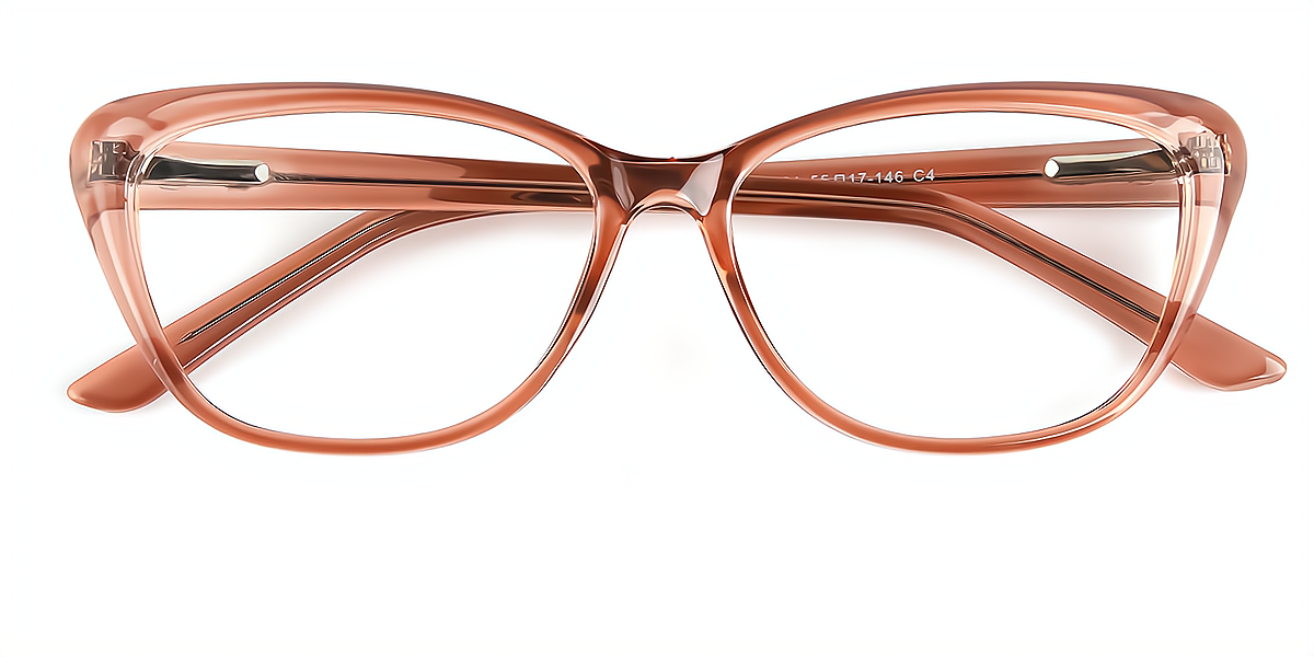Brown Cat Eye Modish Plastic Eyeglasses