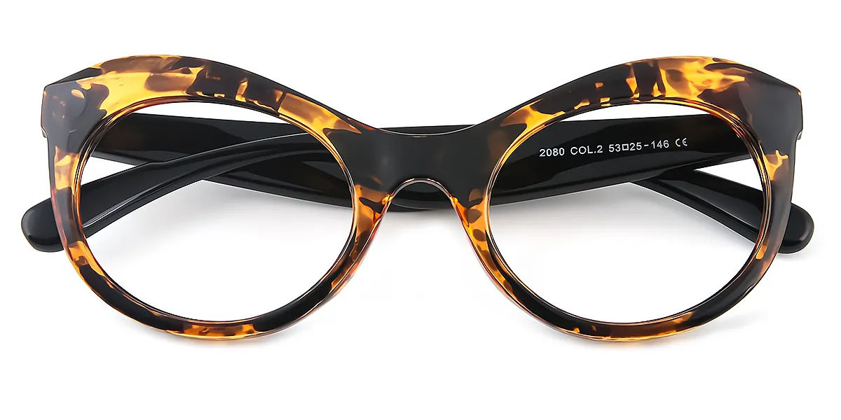Tortoise Butterfly Unique Plastic Eyeglasses
