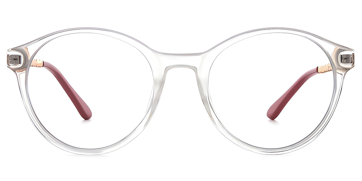 Clear Oval Unique Mixed Materials Eyeglasses
