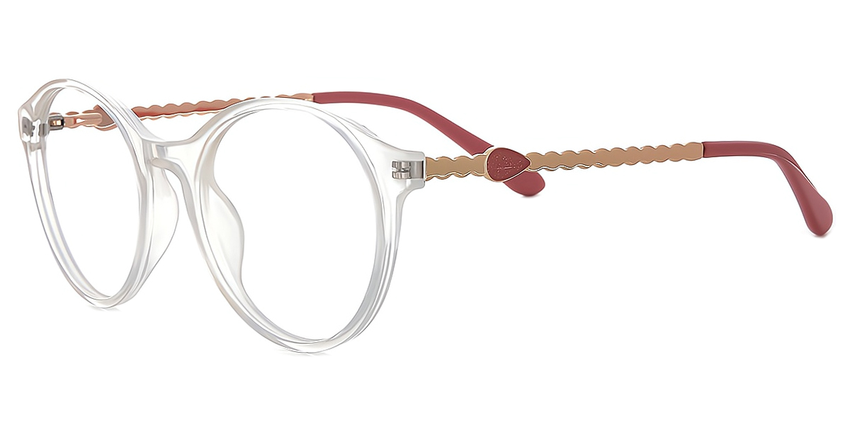 Clear Oval Unique Mixed Materials Eyeglasses