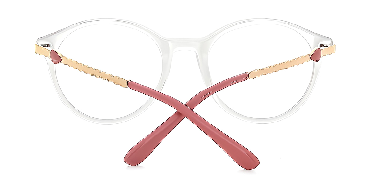 Clear Oval Unique Mixed Materials Eyeglasses