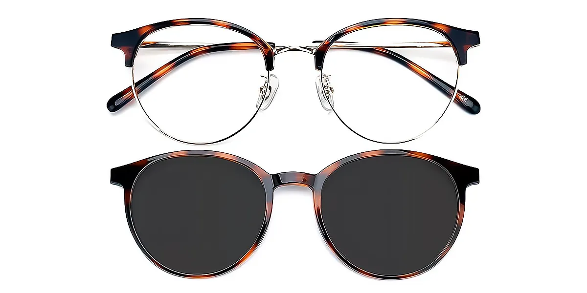 Tortoise Oval Classic Metal Eyeglasses