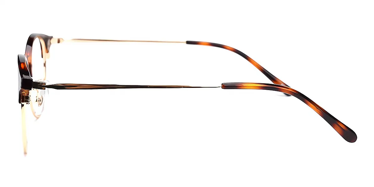 Tortoise Oval Classic Metal Eyeglasses