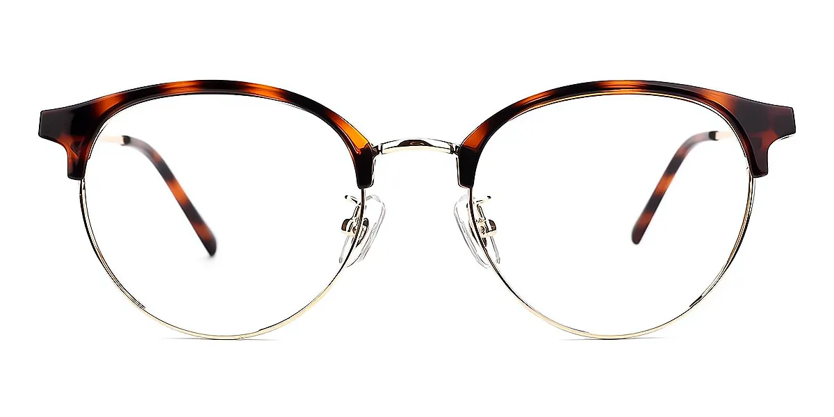 Tortoise Oval Classic Metal Eyeglasses
