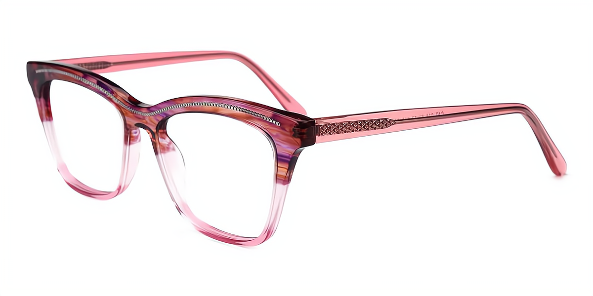 Red-Pink Butterfly Modish Acetate Eyeglasses