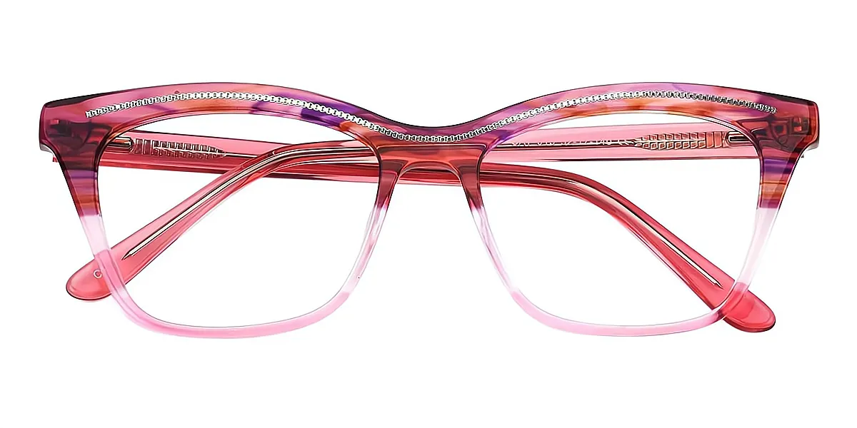 Red-Pink Butterfly Modish Acetate Eyeglasses