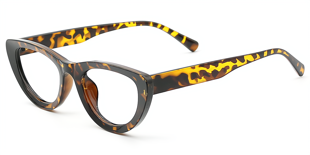 Tortoise Cat Eye Unique Plastic Eyeglasses