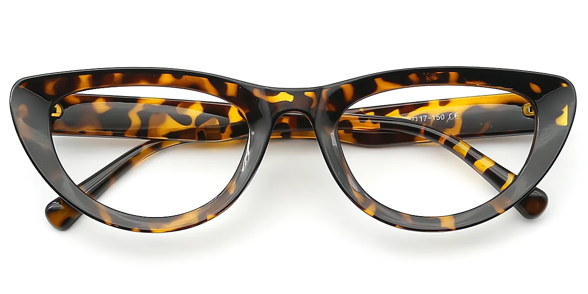 Tortoise Cat Eye Unique Plastic Eyeglasses