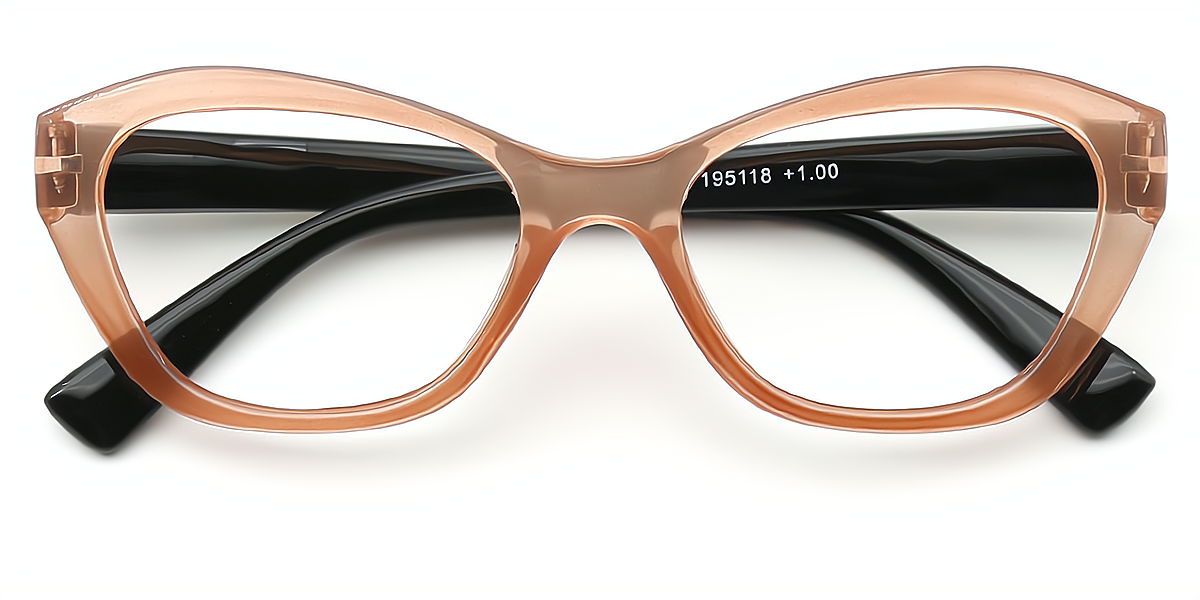 Brown Cat Eye Exquisite Plastic Eyeglasses