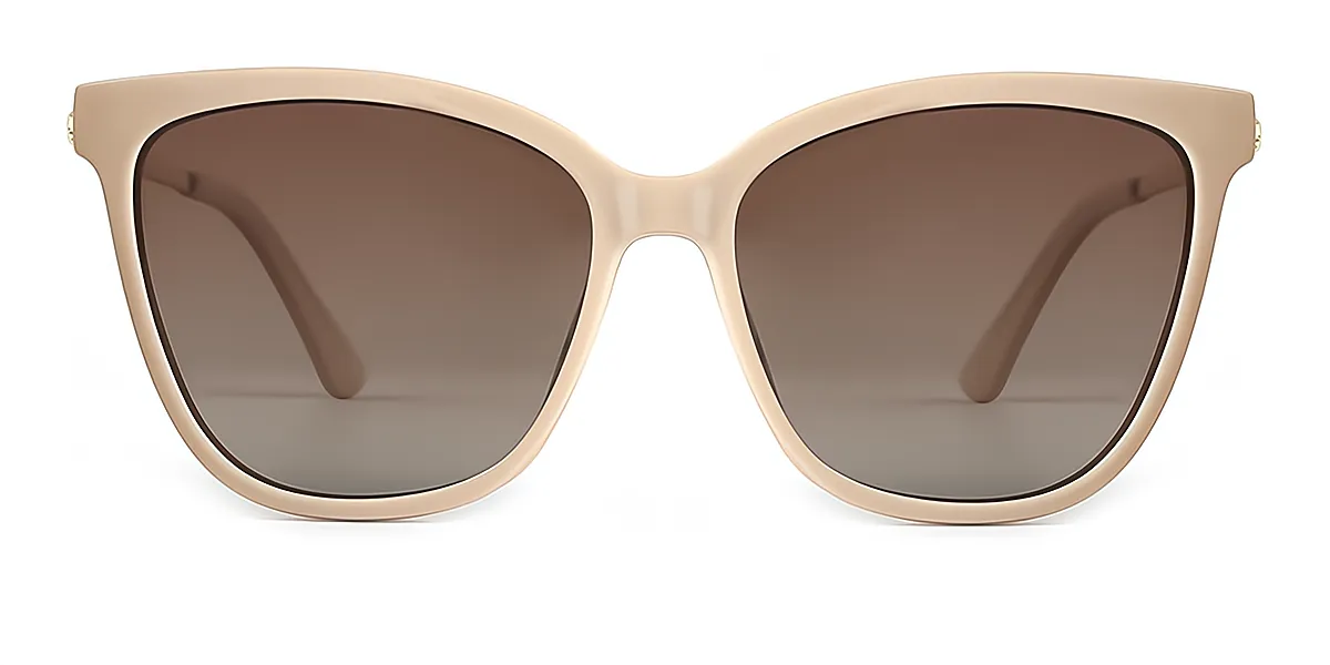 Pink Rectangle Simple Sun-clip TR90 Eyeglasses
