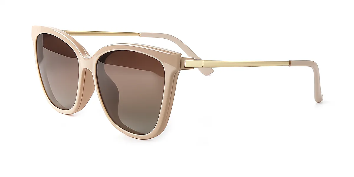 Pink Rectangle Simple Sun-clip TR90 Eyeglasses