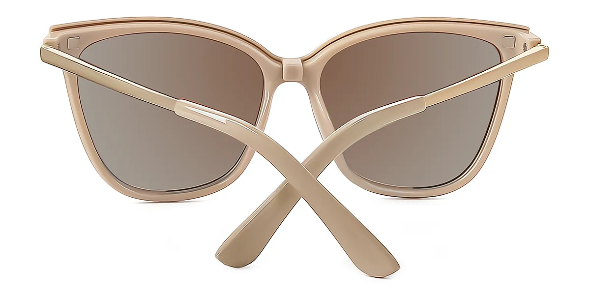 Pink Rectangle Simple Sun-clip TR90 Eyeglasses
