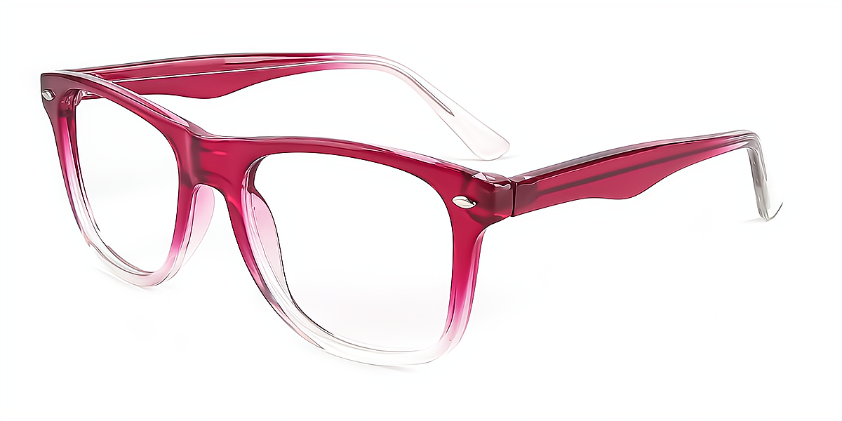 Red Rectangle Modish Plastic Eyeglasses