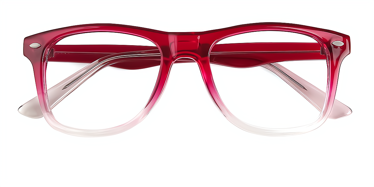 Red Rectangle Modish Plastic Eyeglasses