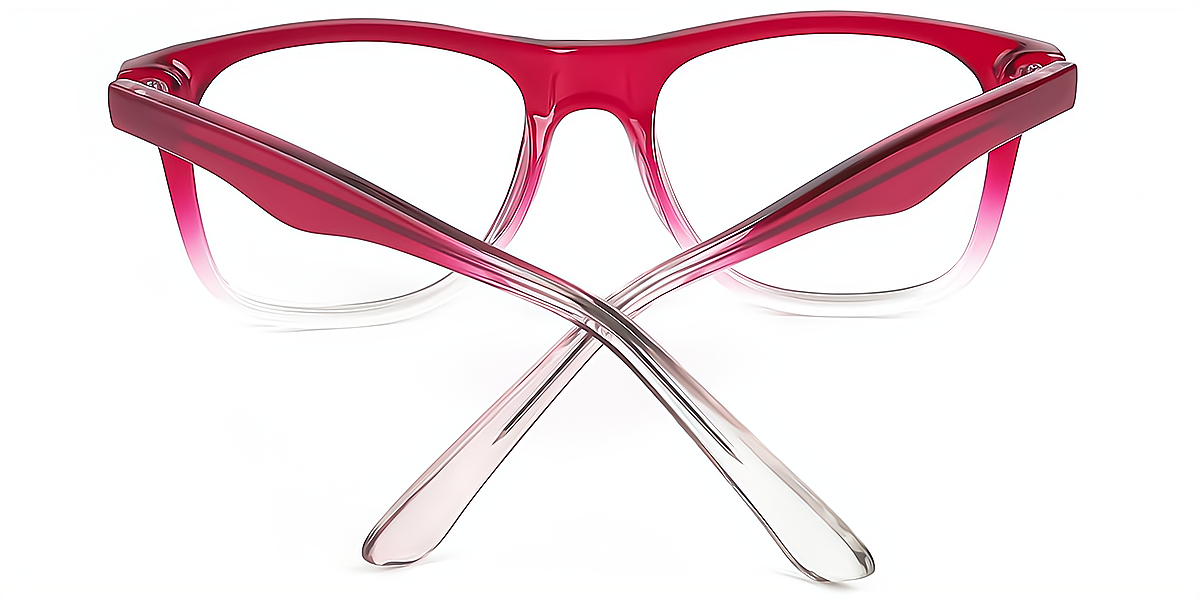 Red Rectangle Modish Plastic Eyeglasses