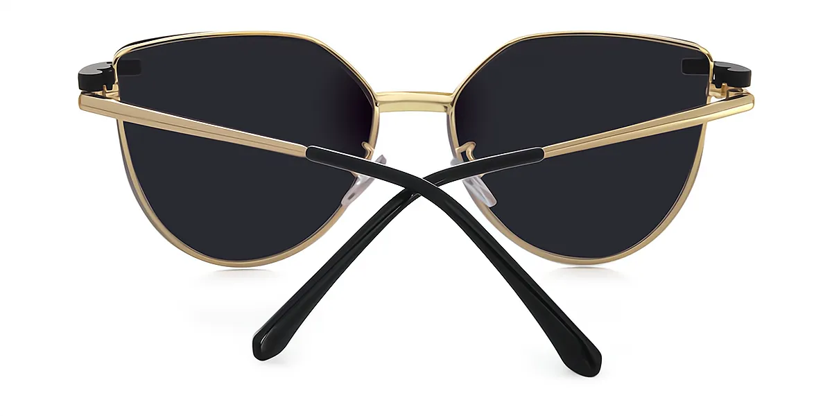 Black Cat Eye Chic Sun-clip Metal Eyeglasses