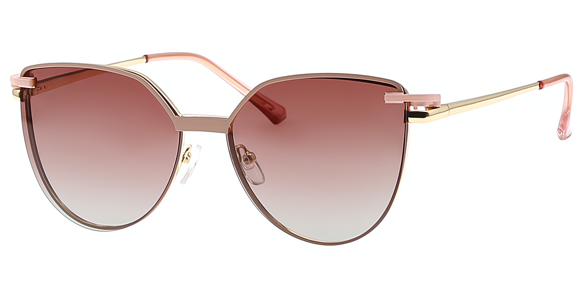 Pink Cat Eye Chic Sun-clip Metal Eyeglasses