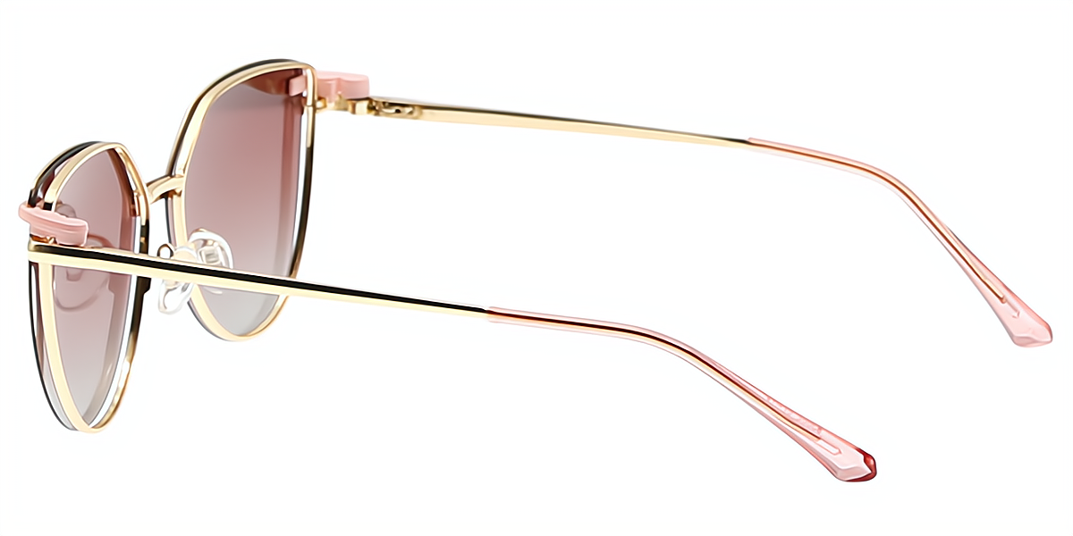 Pink Cat Eye Chic Sun-clip Metal Eyeglasses