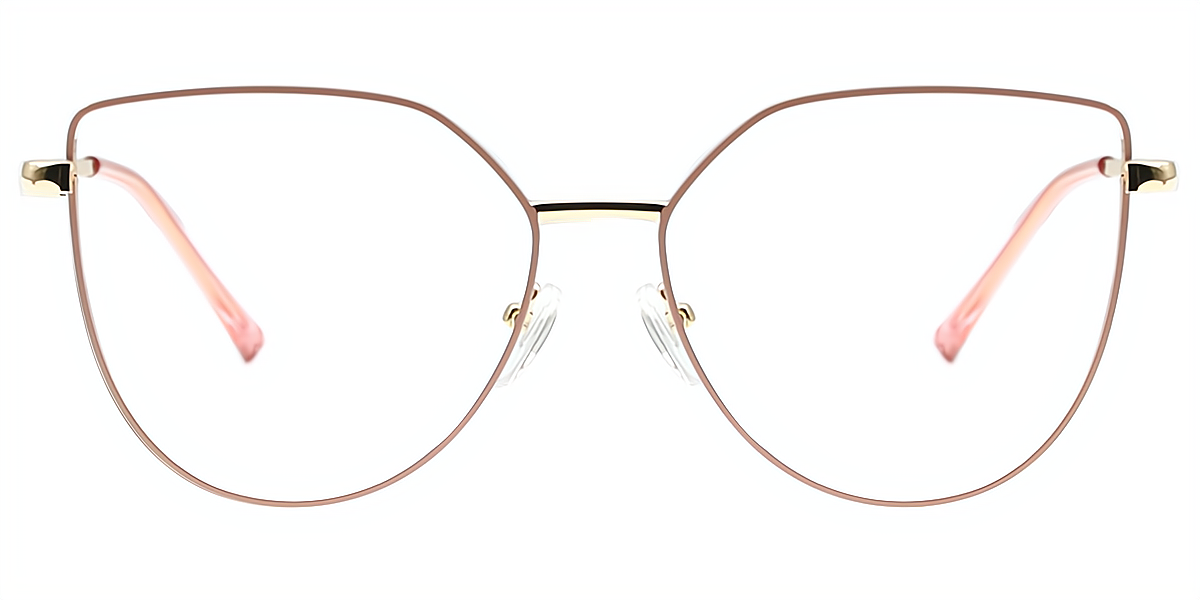 Pink Cat Eye Chic Sun-clip Metal Eyeglasses